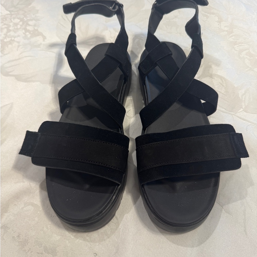 UGG Black Crisscross Sandals